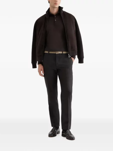 Lung tricou polo Agnona maro