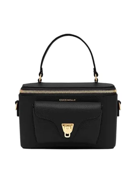 Mała mały torebka skórzana Coccinelle elegancka czarna