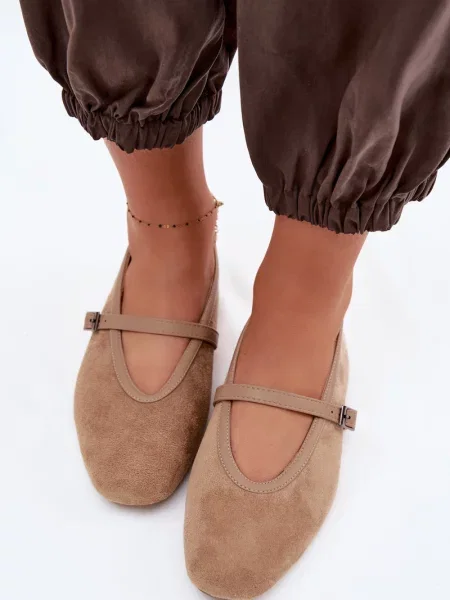 Semišové baleríny Boto bílé