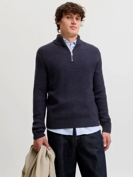 JACK & JONES Pulover închis albastru