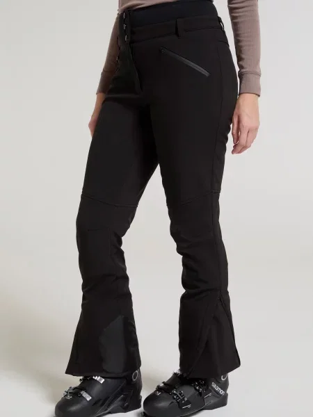 Avalanche spodnie narciarskie softshell z wysokim stanem Black czarne