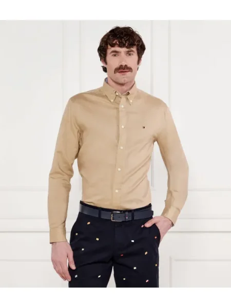 Tommy Hilfiger Cămașă | cu adaos de in bej