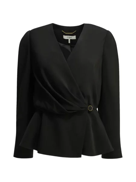 Top Chloé drapat negru