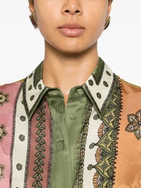 Cămașă Alemais cu model floral cu imagine verde