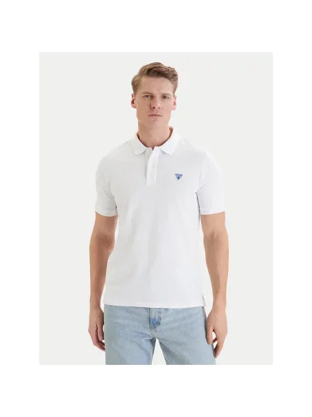 Guess Polo Slim Fit λευκό