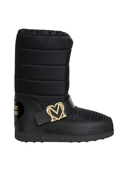 Botki Love Moschino w serca z logo czarne