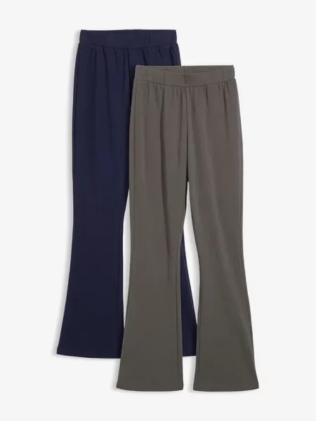 Legginsy temiczne o kroju bootcut 2 szt. niebieskie
