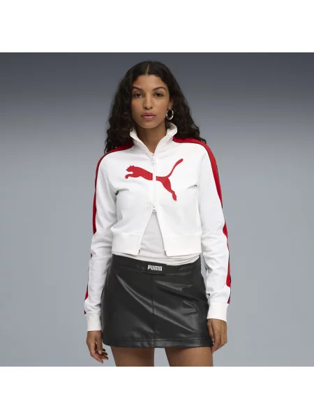 Bluza dresowa FUTURE.PUMA.ARCHIVE T7 o skróconym wąskim kroju biała