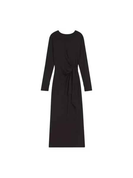 Długa sukienka maxi Hugo z dżerseju garniturowa czarna