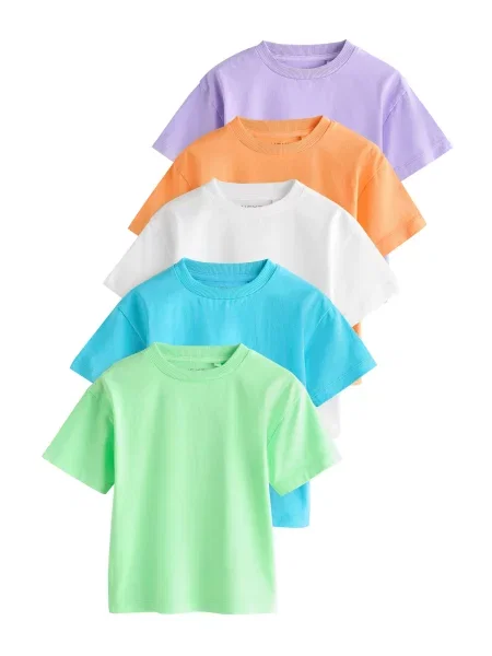 Next Tricou azuriu / verde deschis / lila / portocaliu alb