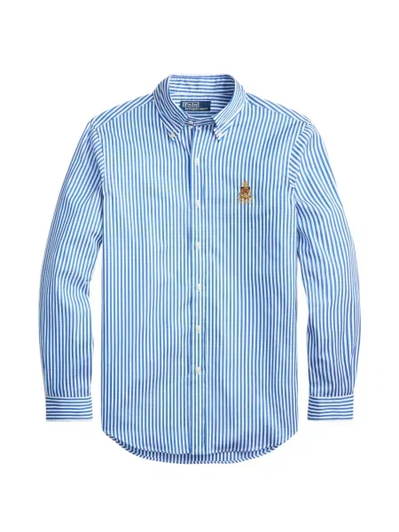 Krótka czapka z daszkiem Polo Ralph Lauren w jodełkę jednorzędowa niebieska