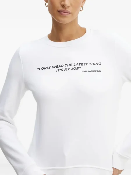 Hanorac crewneck Karl Lagerfeld alb