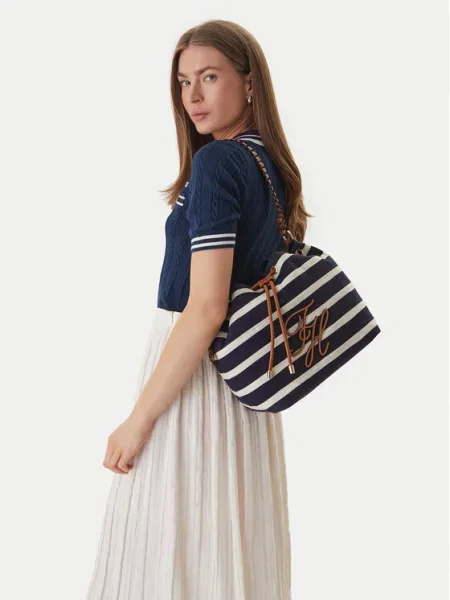 Tommy Hilfiger Torbica Th Elev Summer Bucket Stripe Tamnoplava plava
