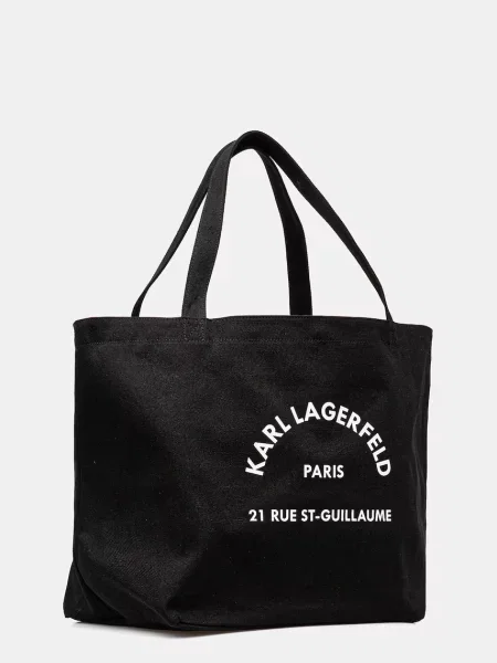 Plátěná kabelka Karl Lagerfeld čierna