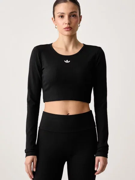 Adidas Originals блуза с дълги ръкави дамска Essentials черно