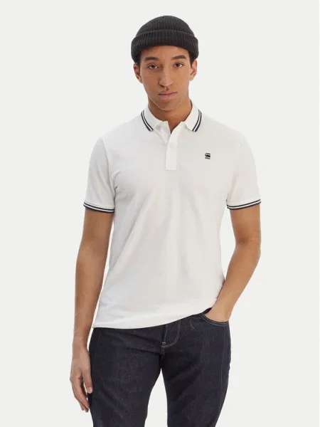 G-Star Raw Tricou polo Dunda alb