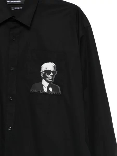 Košulja Karl Lagerfeld casual crna