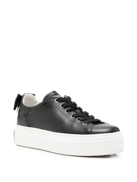 Sneakerși Nerogiardini cu funde cu platformă negru
