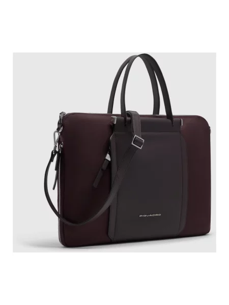 Torba na laptopa Piquadro skórzana elegancka brązowa