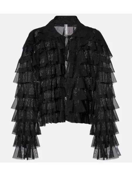 Geacă Norma Kamali cu volane negru