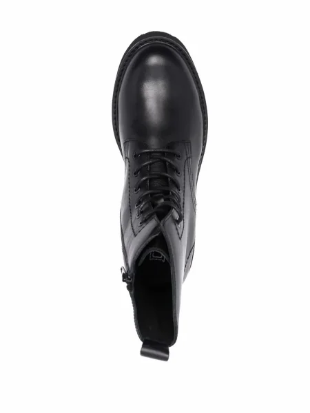 Botine Cult cu șireturi din piele negru