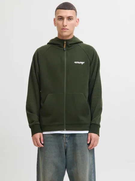 JACK & JONES Hanorac JJTHATCHER închis verde