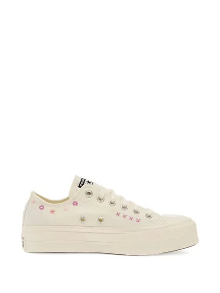 Sneakerși Converse cu broderie cu model floral cu platformă negru