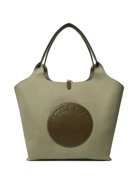 Geantă shopper Stella Mccartney cu autograf verde