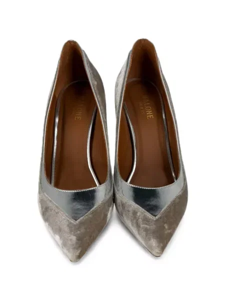 Pantofi cu toc Malone Souliers de catifea gri