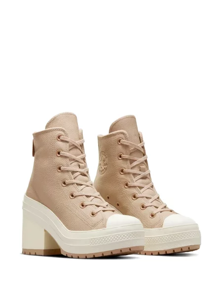 Кожени маратонки Converse Chuck 70 с клин ток сиво