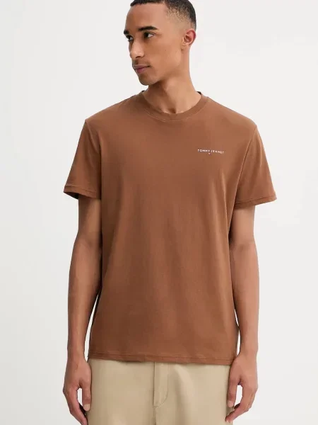 Tommy Jeans tričko hnědé