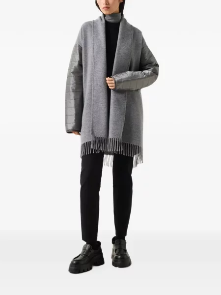 Gulerat poncho Bogner cu franjuri gri