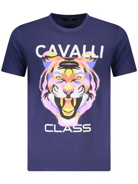 Krátké tričko Cavalli Class s krátkými rukávy modré