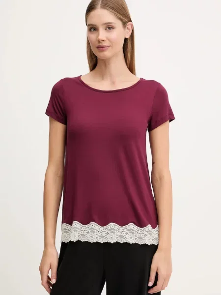 Горнище на пижама с къси ръкави United Colors of Benetton черно