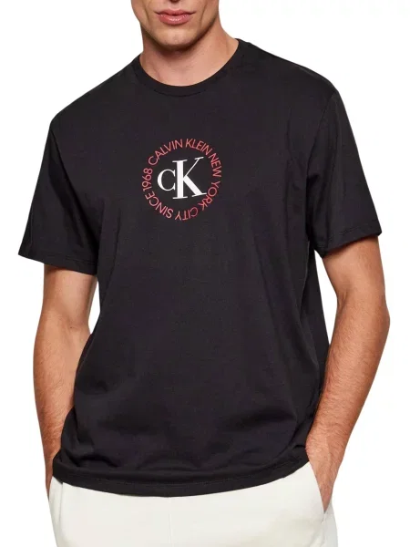 Calvin Klein Jeans Tricou roșu alb negru