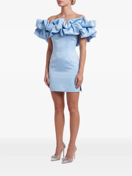 Rochie mini Post Meridiem cu volane albastru