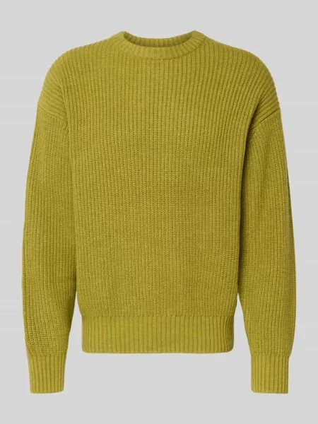 Sweter z dzianiny z okrągłym dekoltem Jake*s Studio Men zielony
