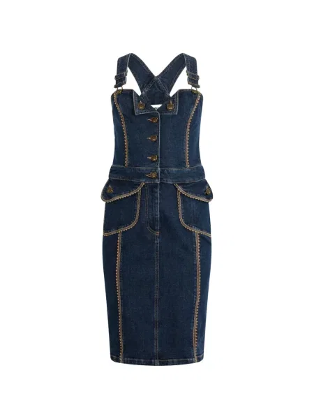 Rochie din denim Moschino albastru