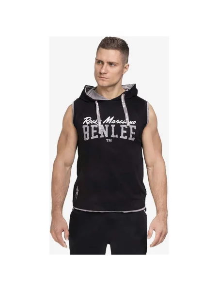 Bluza z kapturem Benlee Epperson bez rękawów czarno-szara S czarna