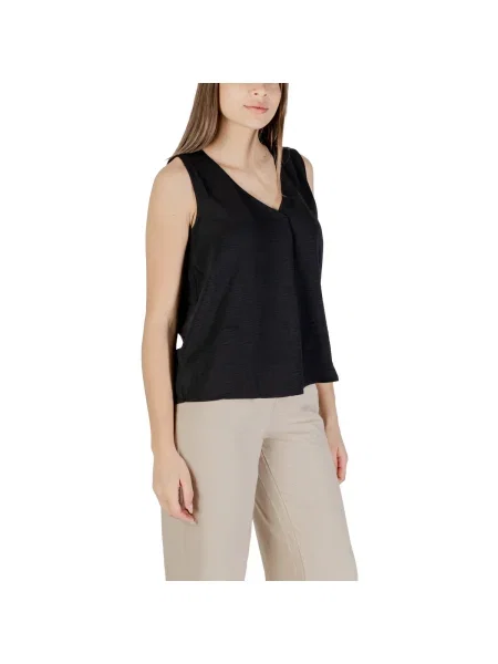Top Only cu decolteu în V negru