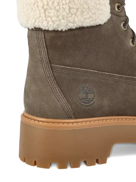 Gatvės stiliaus auliniai batai Timberland su platforma akmenys ruda