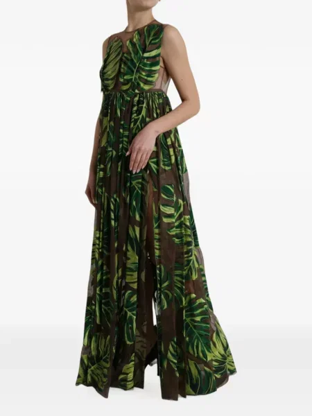 Rochie maxi Dolce & Gabbana cu imagine maro
