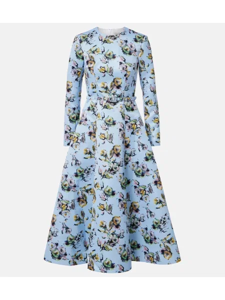Rochie midi Emilia Wickstead cu model floral albastru