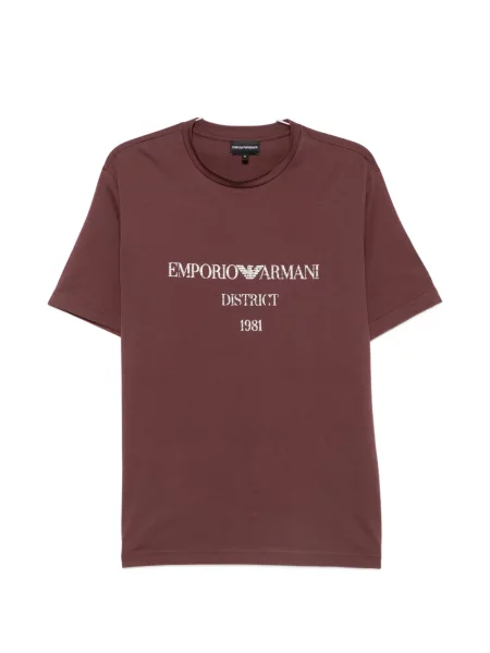 Scurt tricou Emporio Armani cu imagine roșu