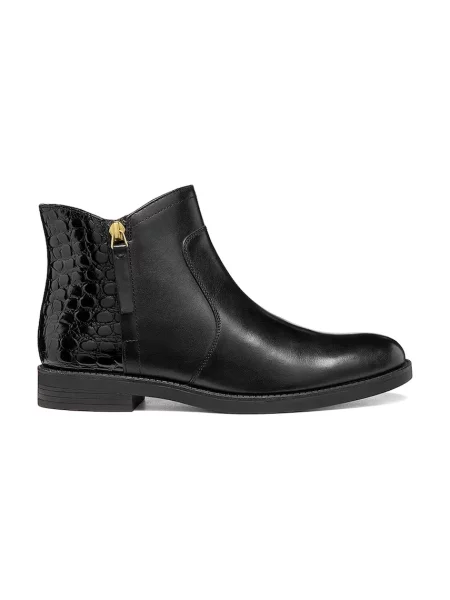 Geox ghete scurte pentru femei din piele D ESMEENA negru