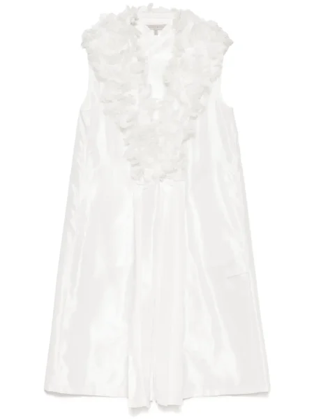 Palton Shiatzy Chen cu broderie din tul alb