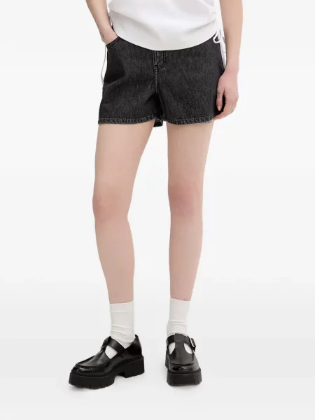 Pantaloni scurți din denim Karl Lagerfeld Jeans cu autograf gri
