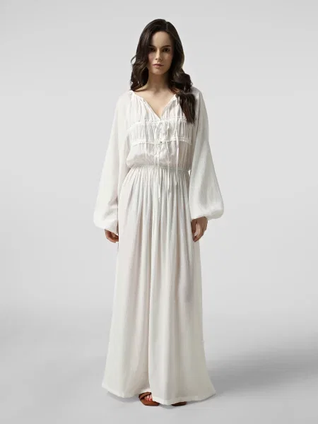 Сукня максі INTERTOP MAVKA молочний віскоза/нейлон