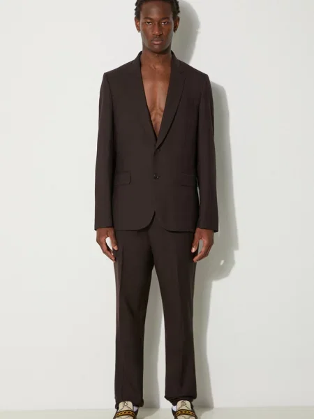 Paul Smith costum de lână neted maro