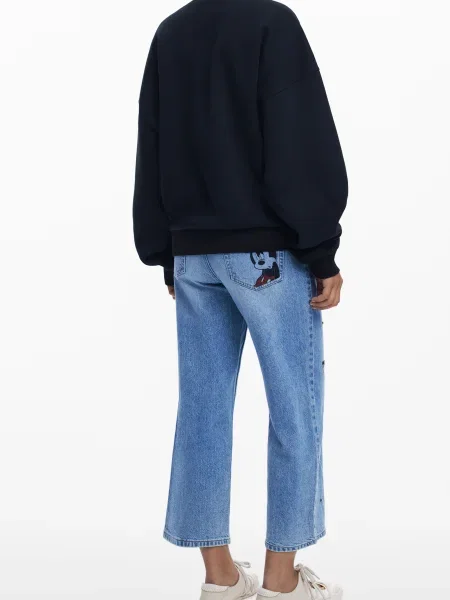 Desigual Суитшърт Hello Mickey черен